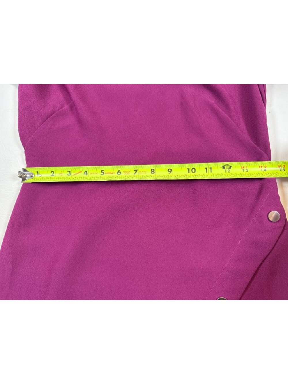 Rebecca Minkoff Magenta Wrap Dress Size 4 Short Sleeve Back Zip FLAW (MM670) - Picture 5 of 11